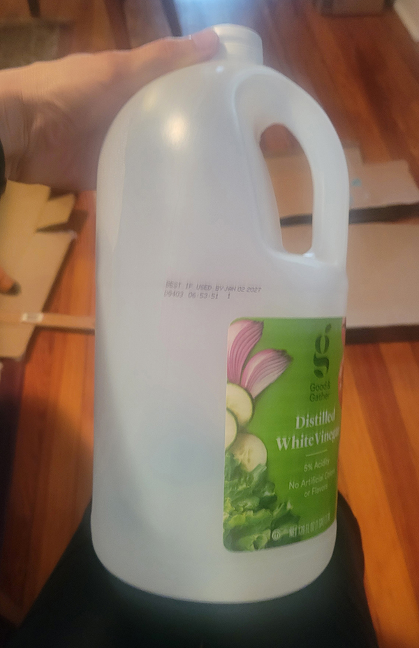Empty vinegar bottle